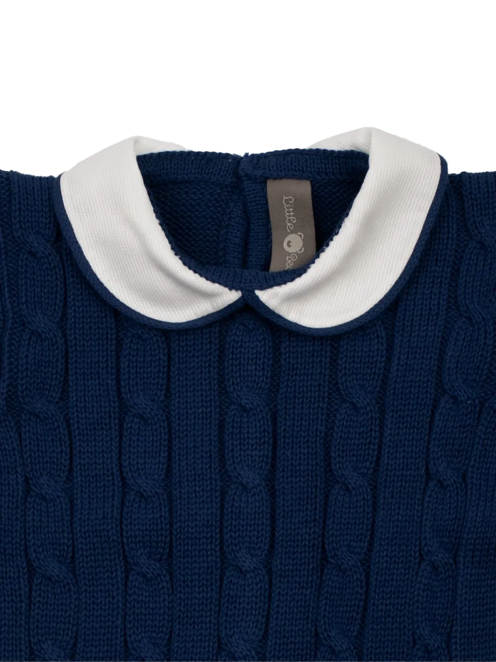 Little Bear T-shirt met gevlochten Peter Pan-kraag Blauw