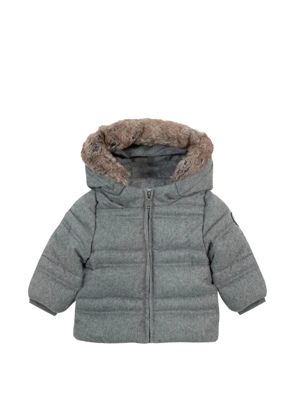Tartine Et Chocolat faux-fur hooded coat - Grigio