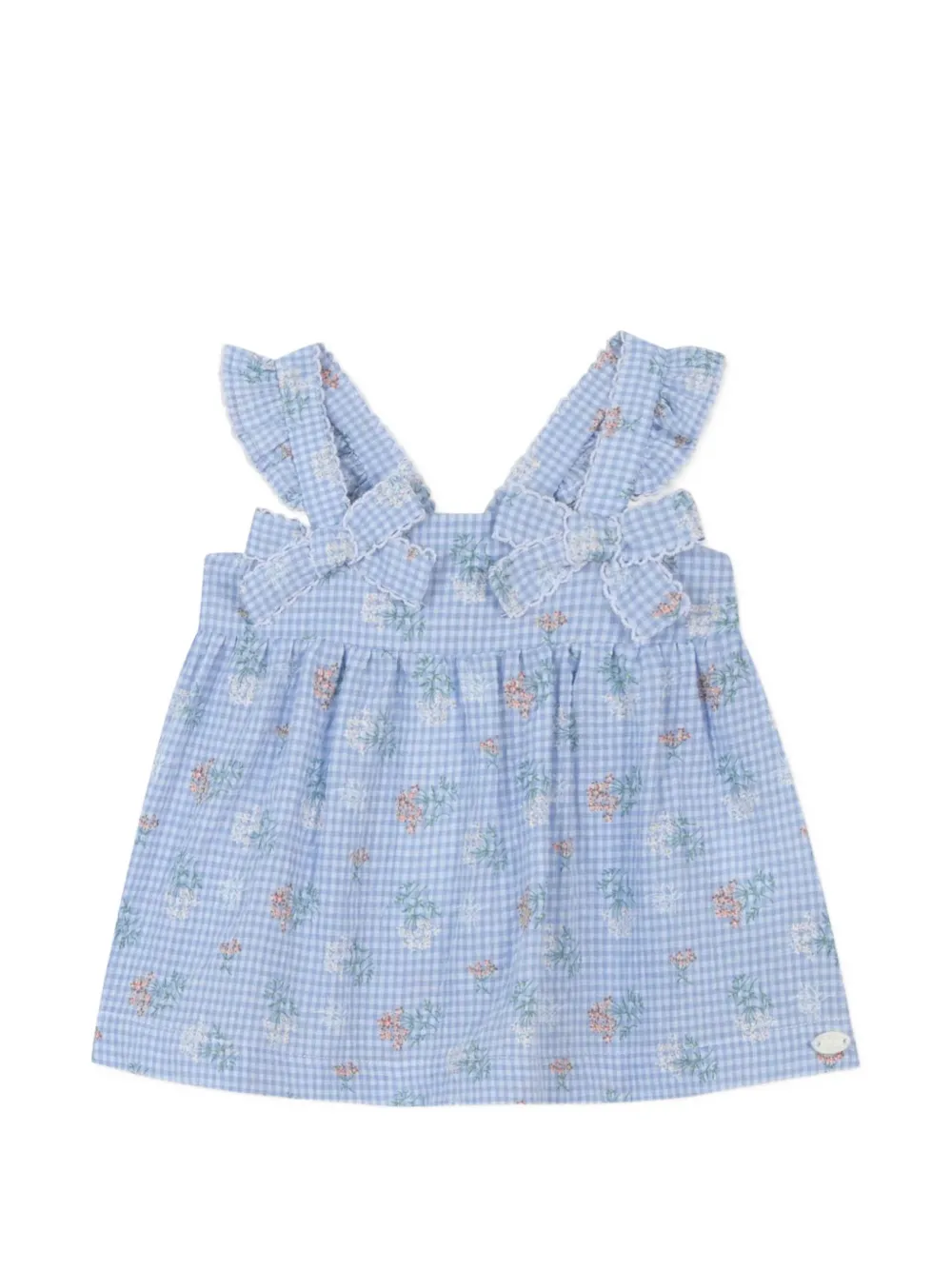 Tartine Et Chocolat Shirt met bloemen-print en geknoopte details Blauw