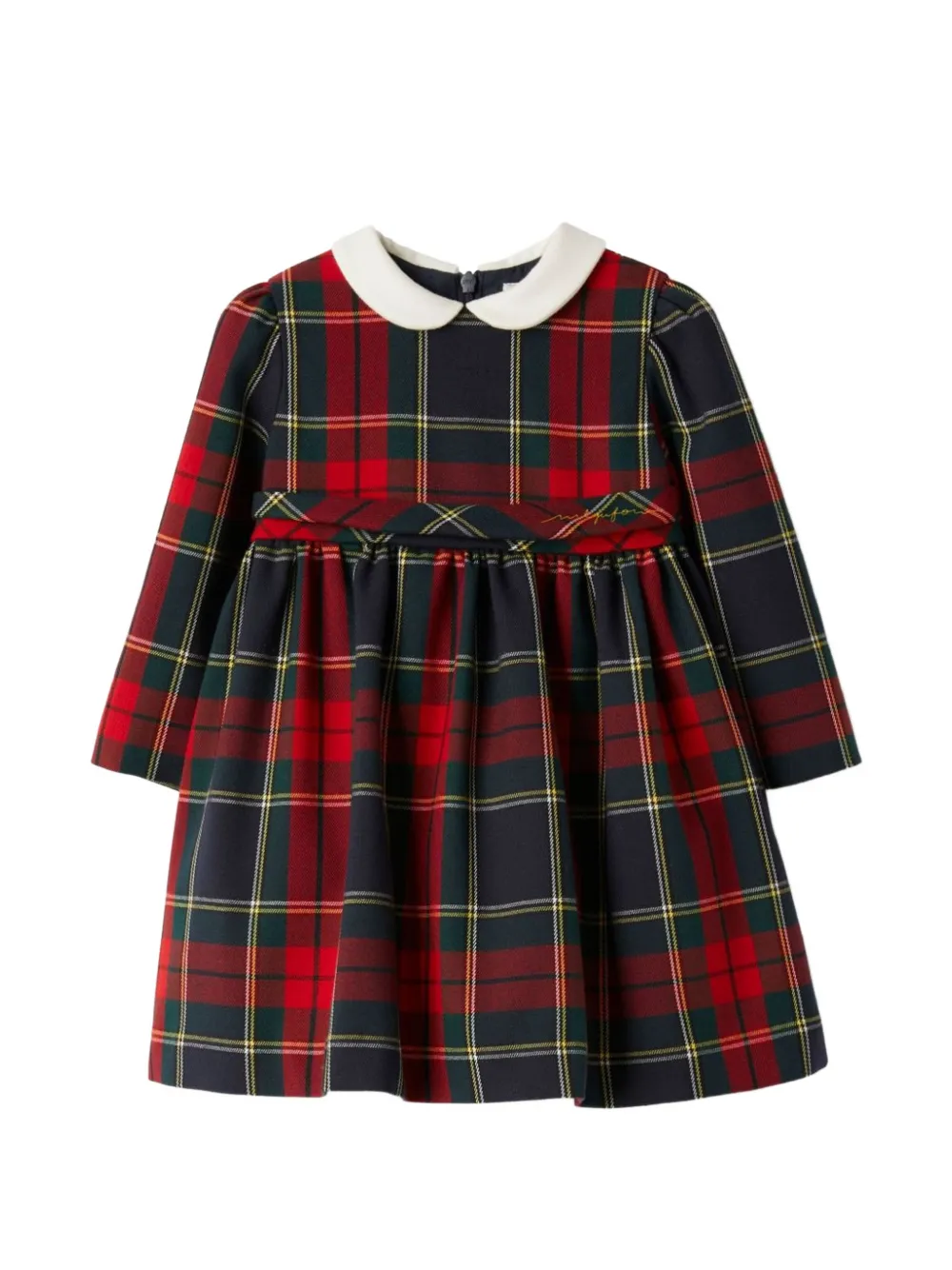 Il Gufo empire-style tartan-pattern dress - Rosso