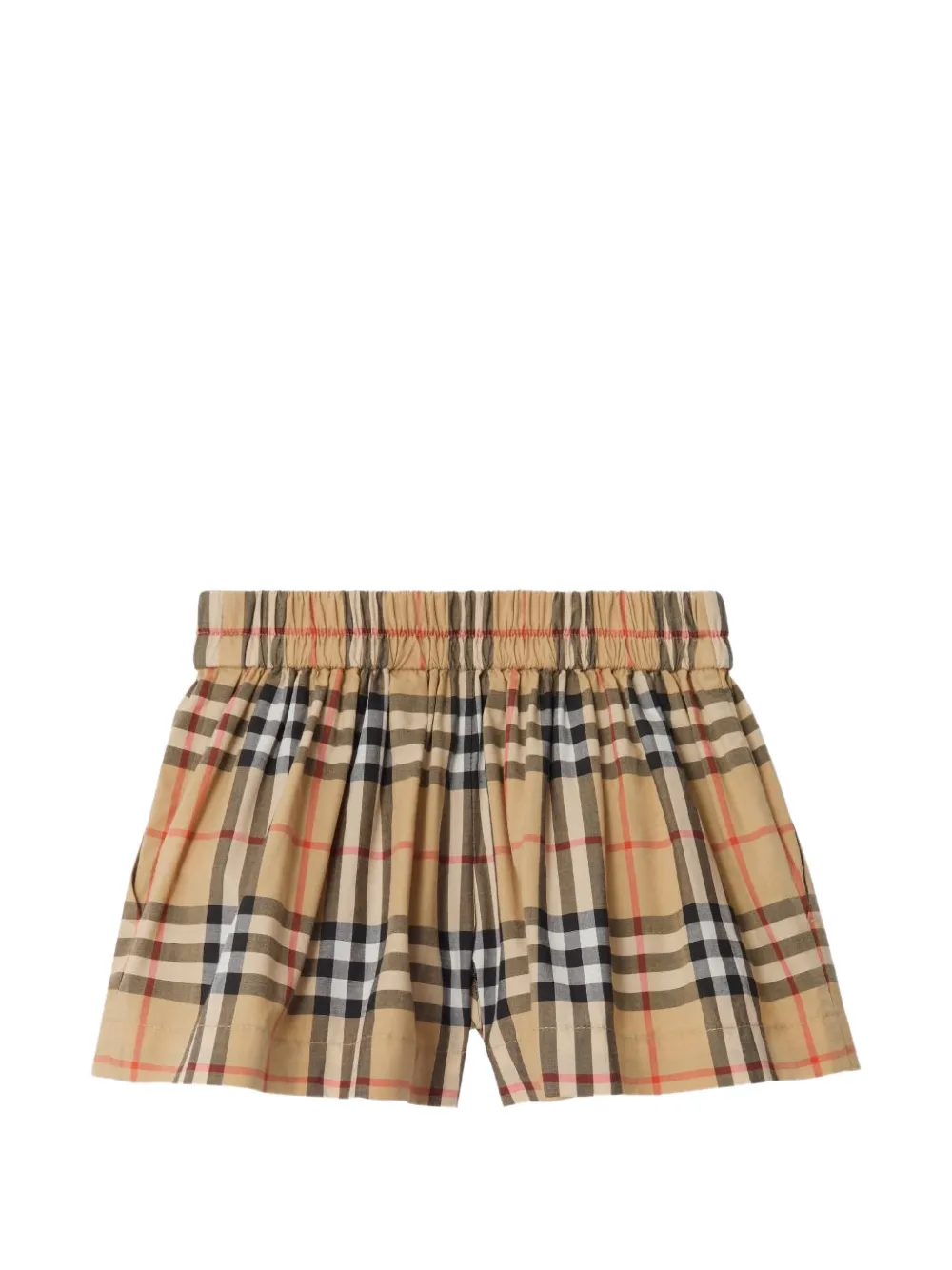 Burberry Kids check cotton shorts - Nude