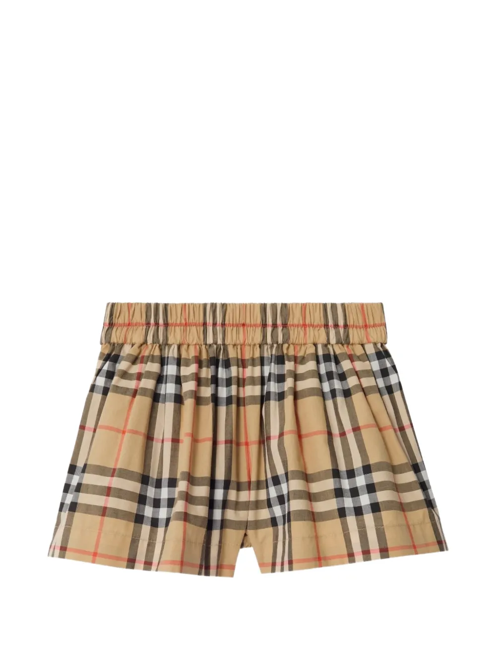 Burberry Kids Geruite shorts Beige