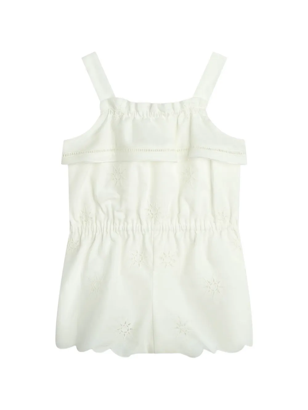 Chloé Kids Strampler mit Lochstickerei - Weiß