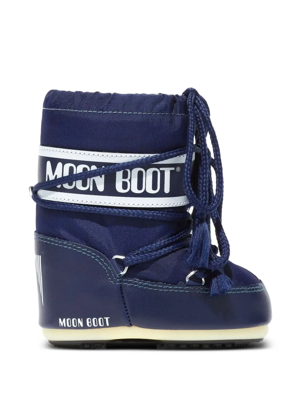Moon Boot Kids Icon mini logo-print lace-up boots - Blue