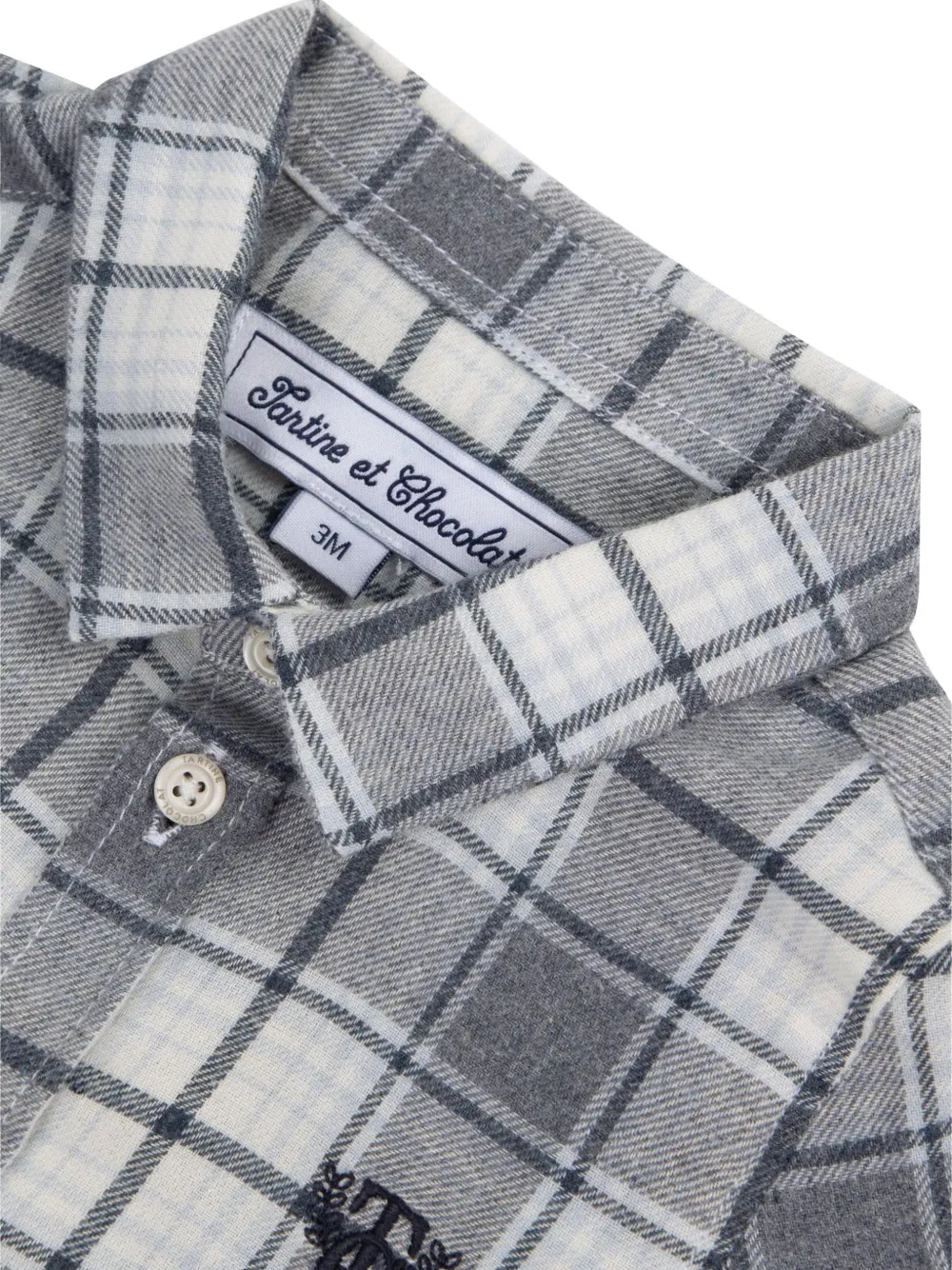 Tartine Et Chocolat Geruit shirt met borduurwerk Beige