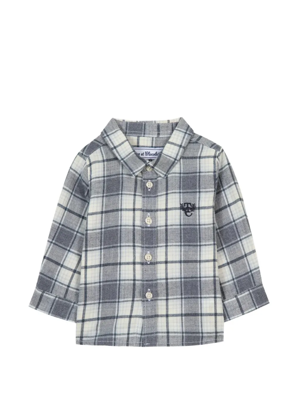 Tartine Et Chocolat check-pattern embroidered shirt - Nude