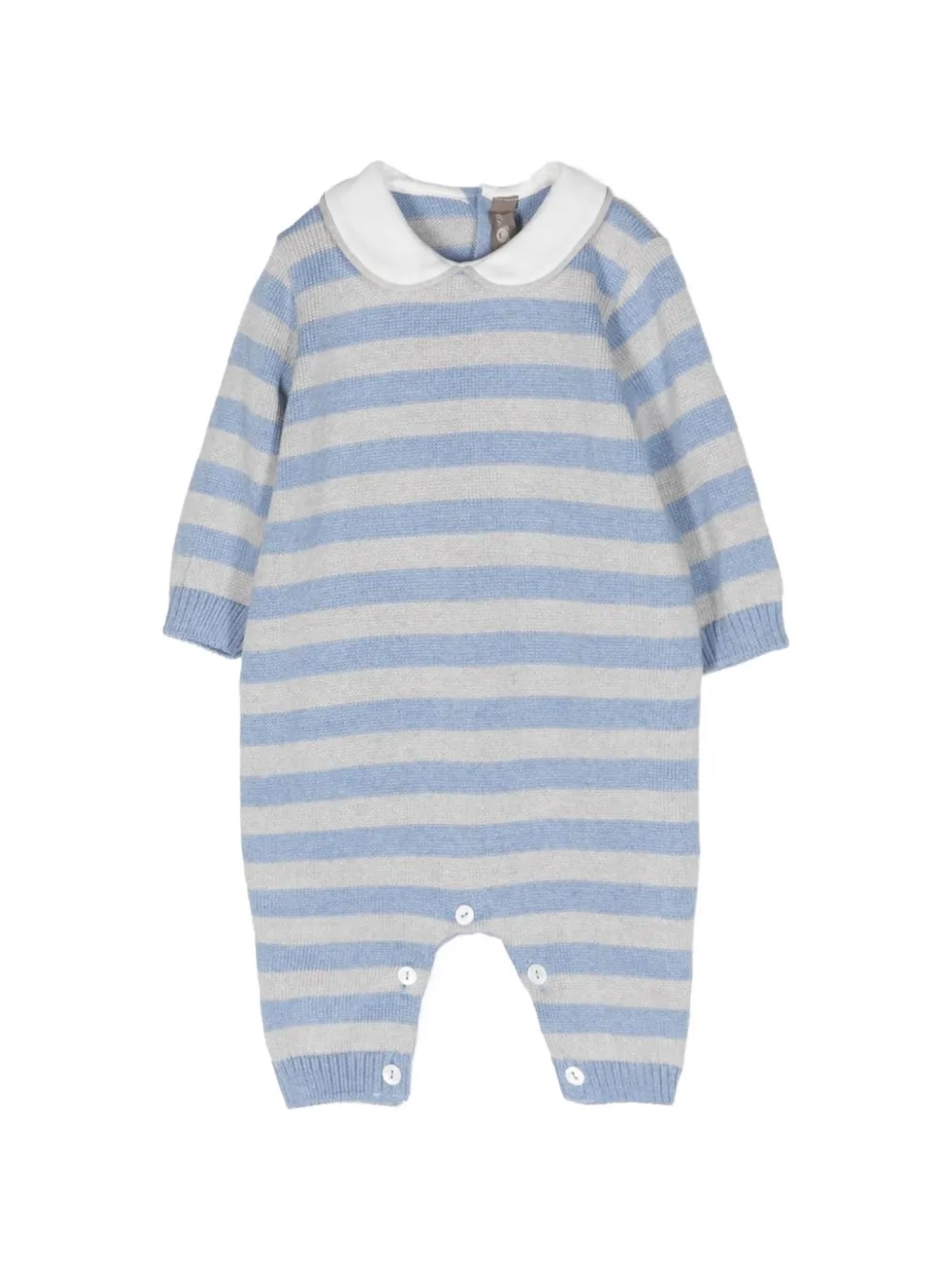 Little Bear striped peter pan collar romper - Blu