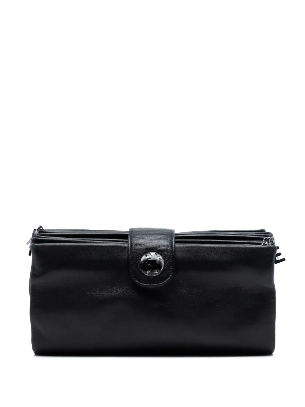 CHANEL Pre-Owned 2013-2014 Lambskin Globe Emblem clutch bag - Nero