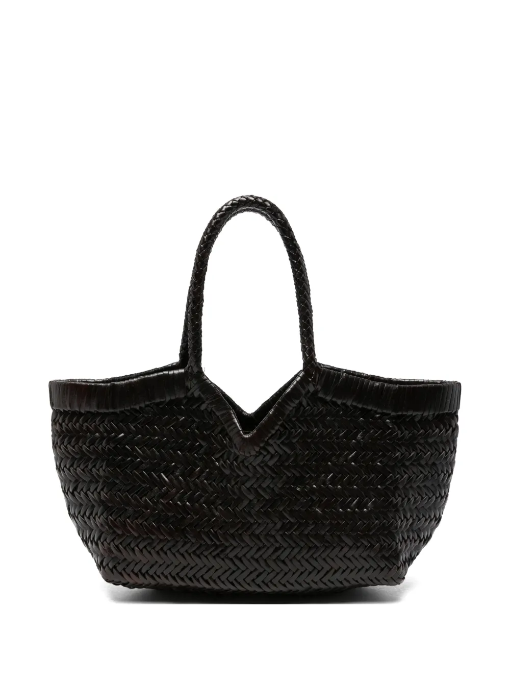 Vipera Monet Woven Leather Tote Bag In Red