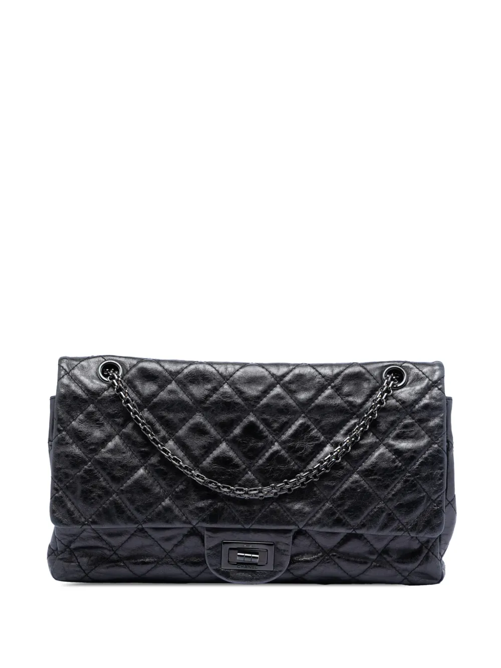 CHANEL Pre-Owned 2008-2009 Quilted Aged Calfskin So Black Reissue 2.55 Double Flap 227 shoulder bag - Nero
