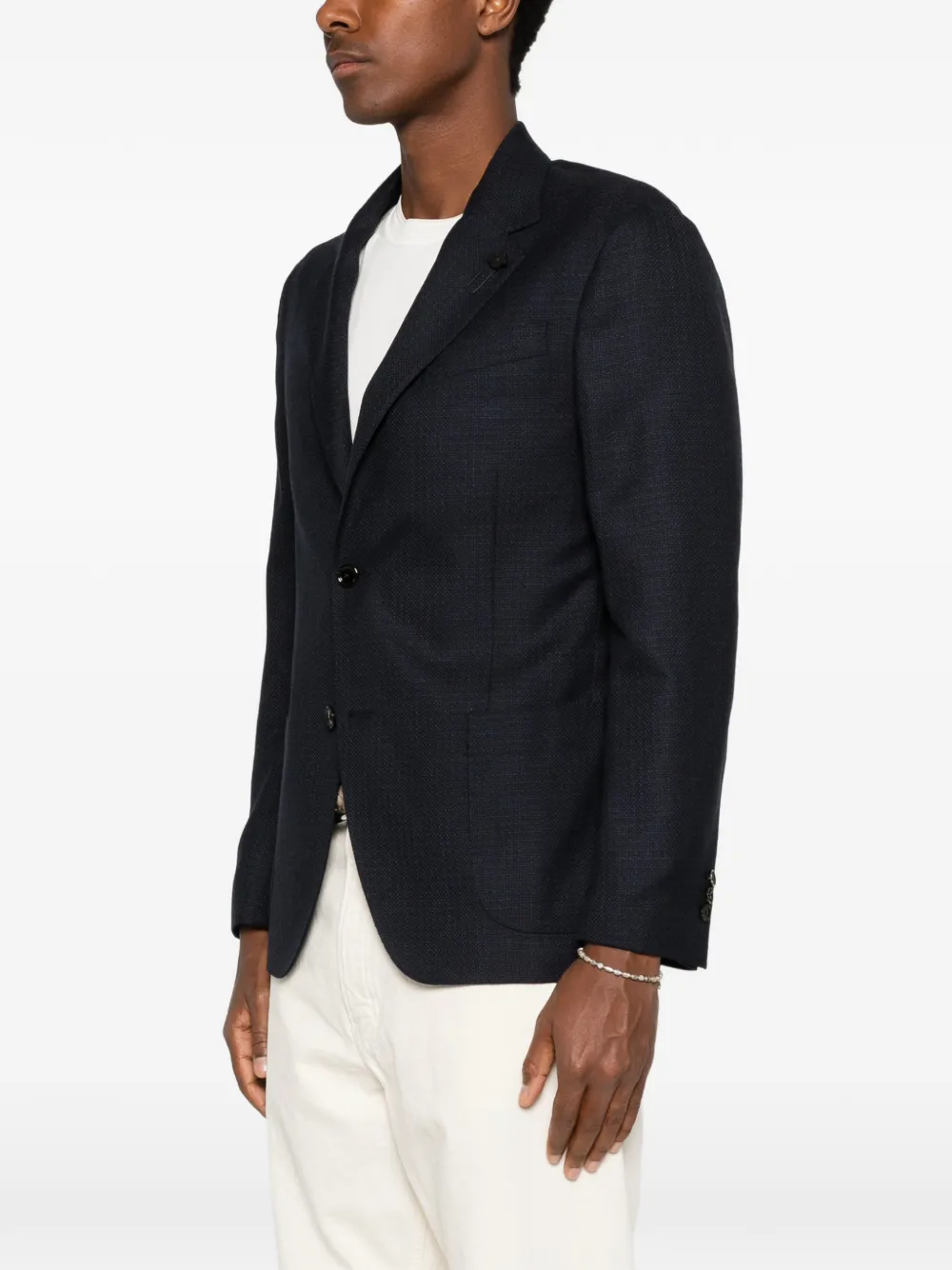 Lardini Blazer met puntige revers Blauw