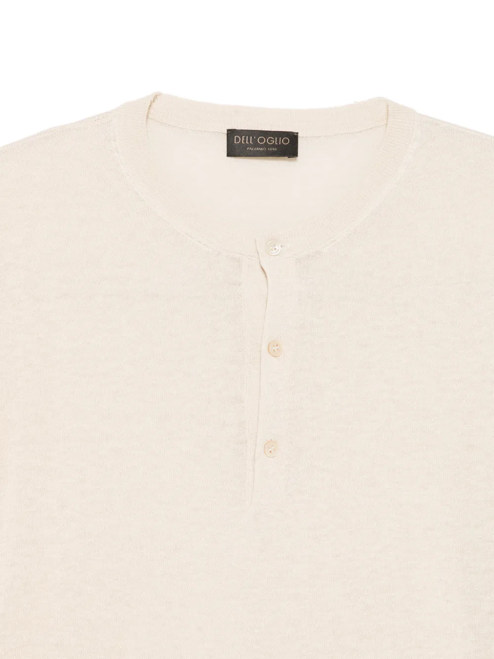 Dell'oglio Henley gebreid T-shirt Beige