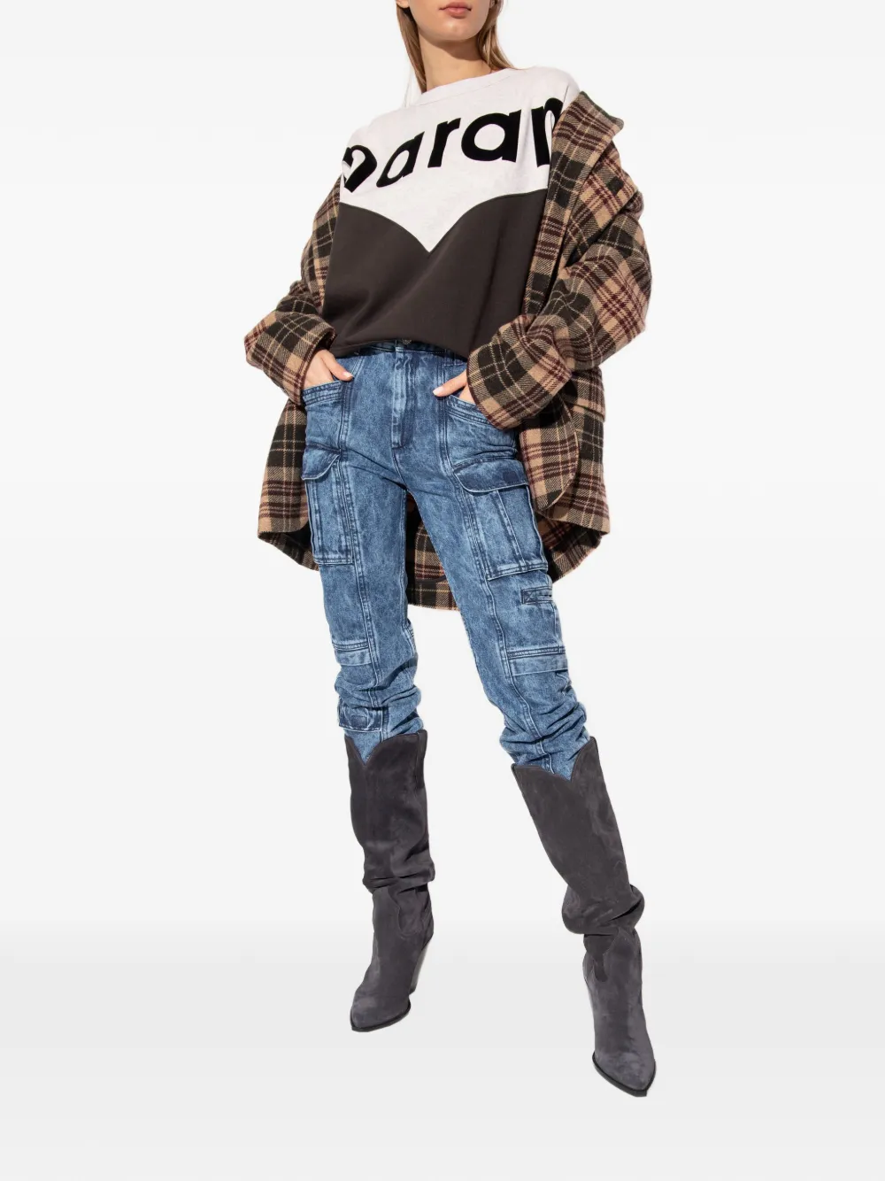 MARANT ÉTOILE Huston hoodie met logoprint Bruin