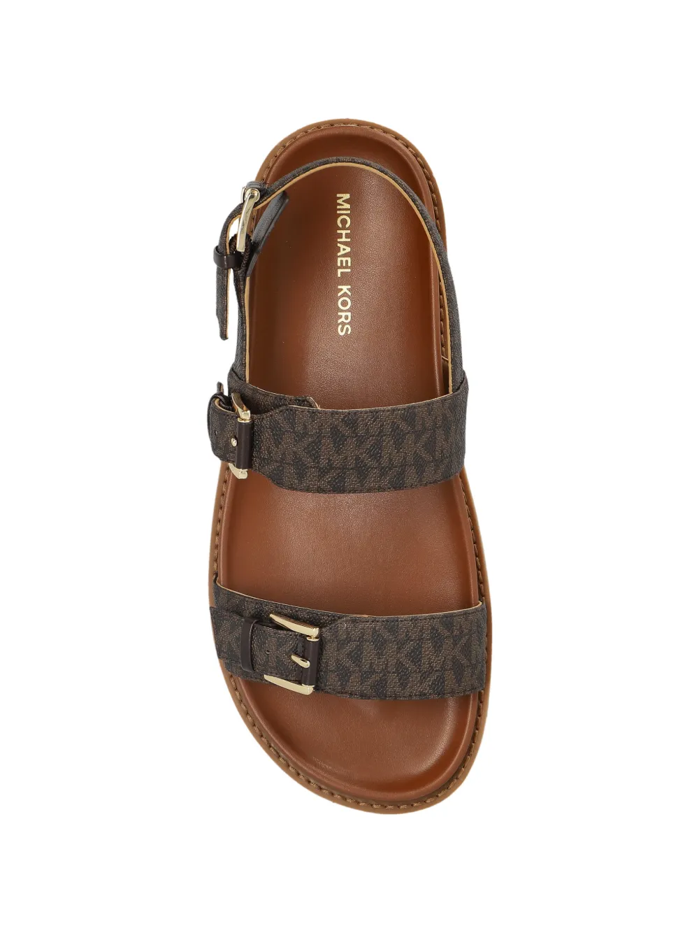 Michael Kors Sandalen met monogram-print en gespsluiting Bruin