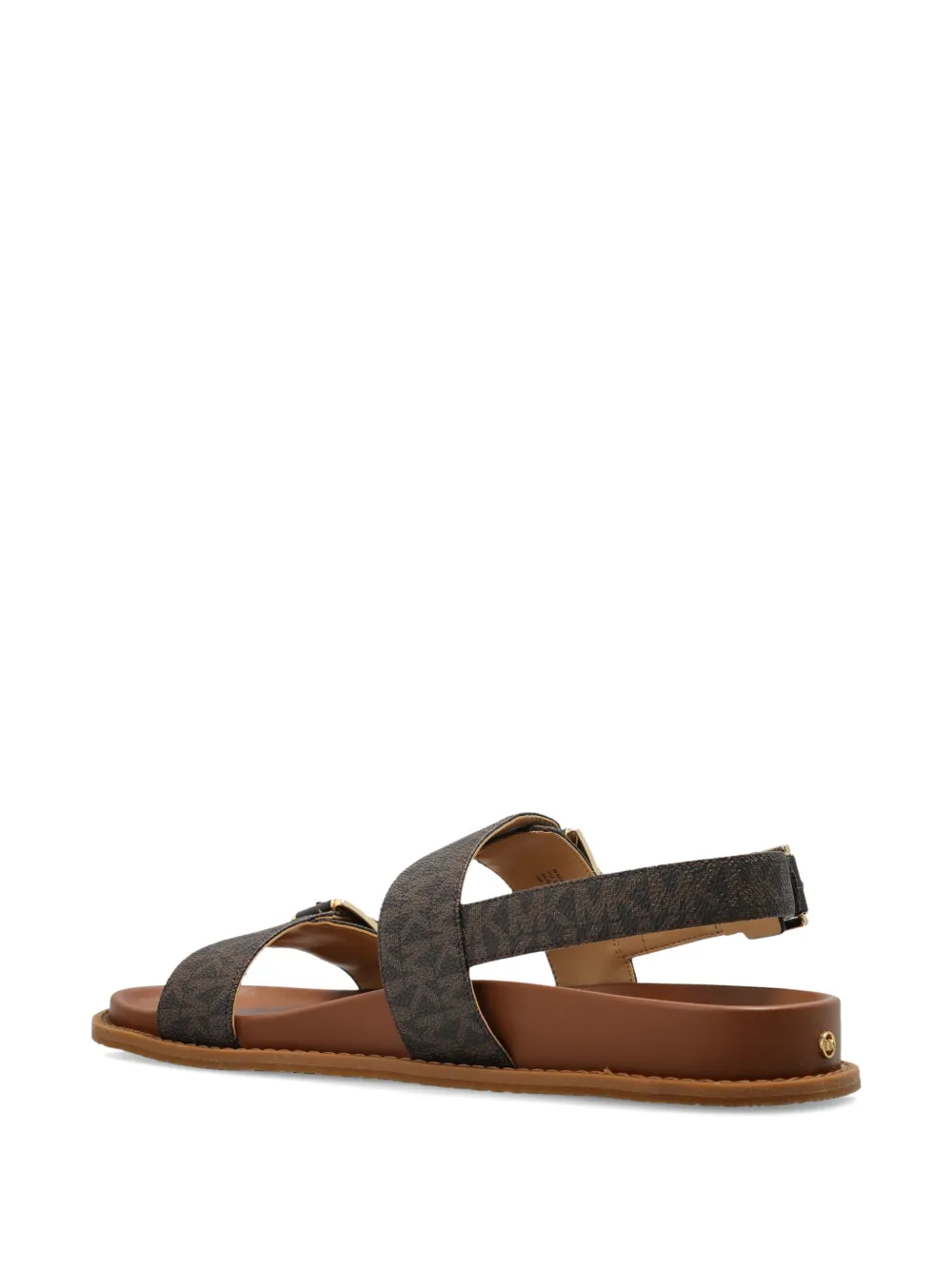 Michael Kors Sandalen met monogram-print en gespsluiting Bruin