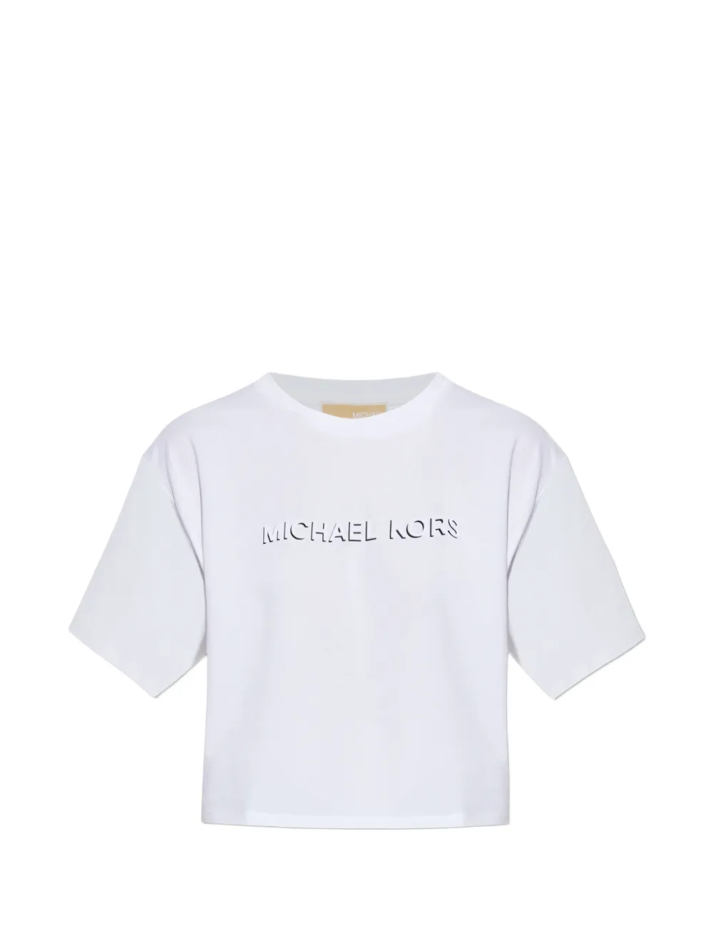 Michael Kors Cropped T-shirt met logo-reliëf Wit