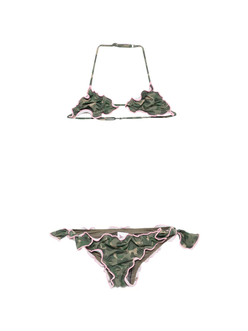 MC2 Saint Barth Kids Cris camo-print ruffled bikini - Verde
