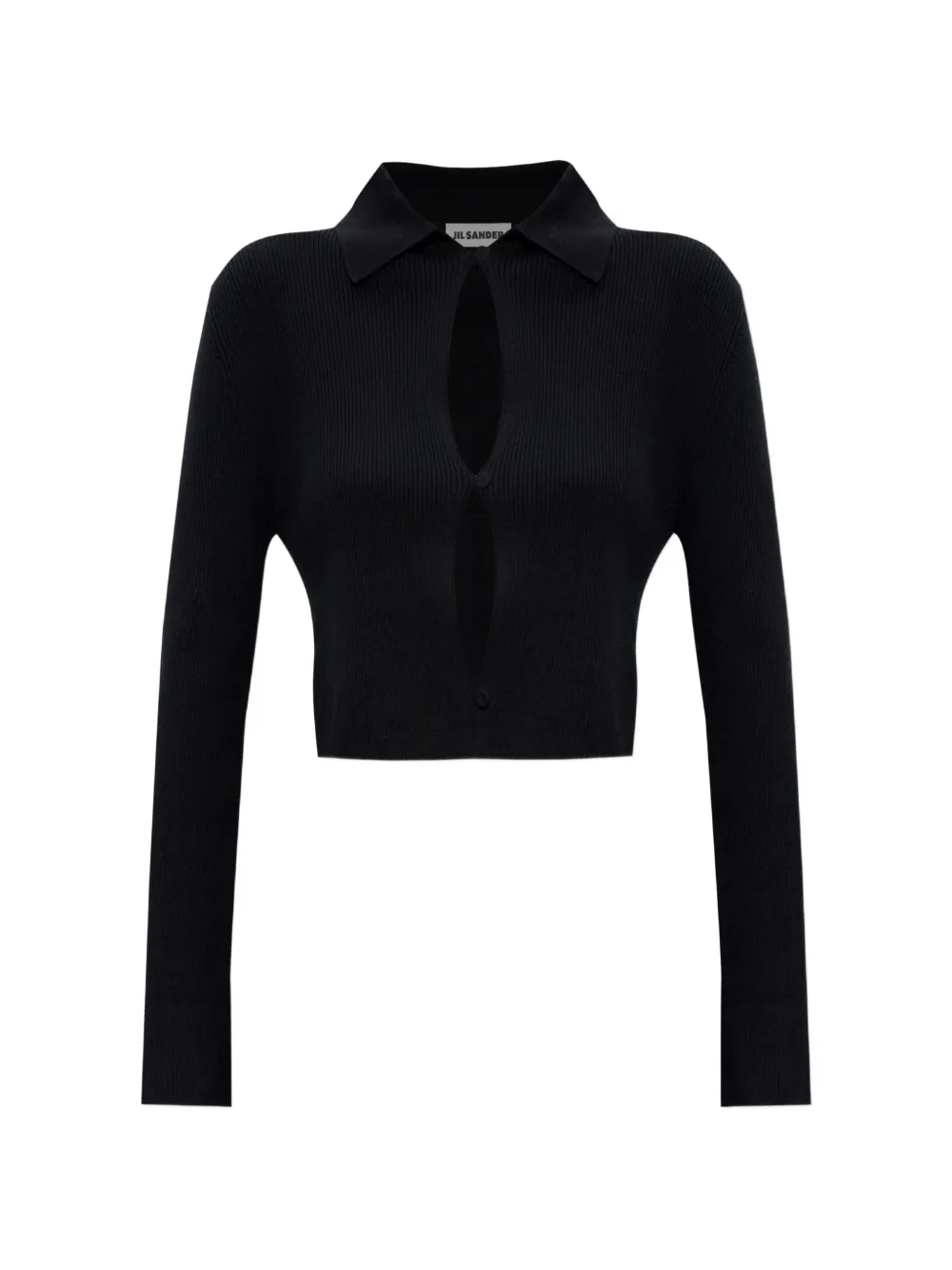 Jil Sander Cardigan a coste con dettaglio cut-out - Nero