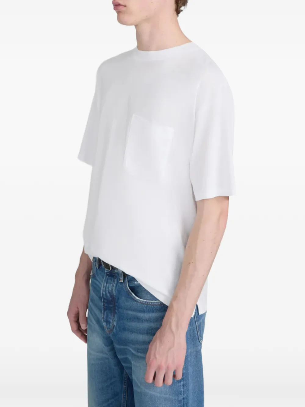 FRAME Chest-pocket T-shirt in White, view 2
