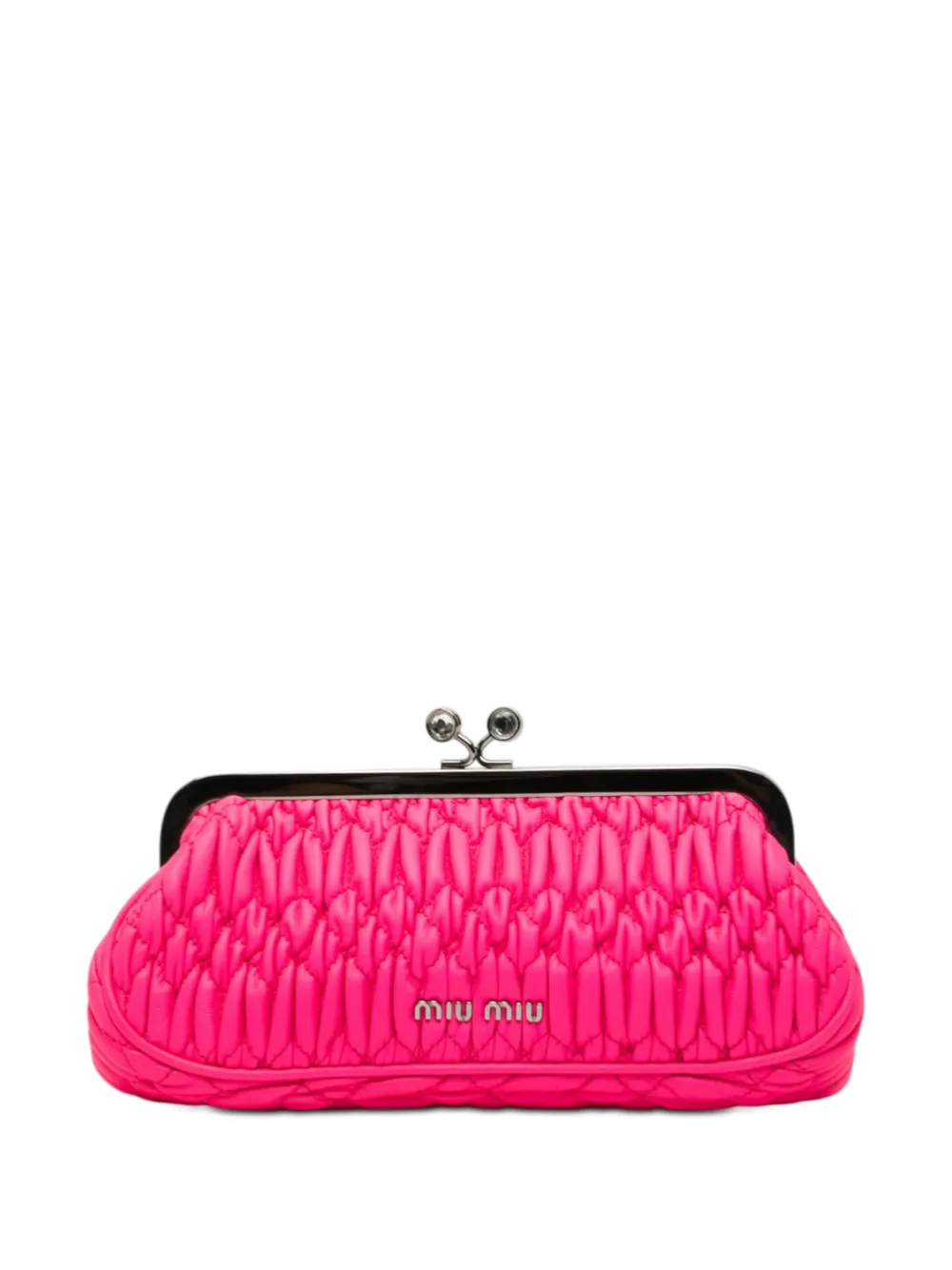 Miu Miu Pre-Owned 2010-2026 Matelasse Nappa Kiss Lock Frame clutch bag - Rosa