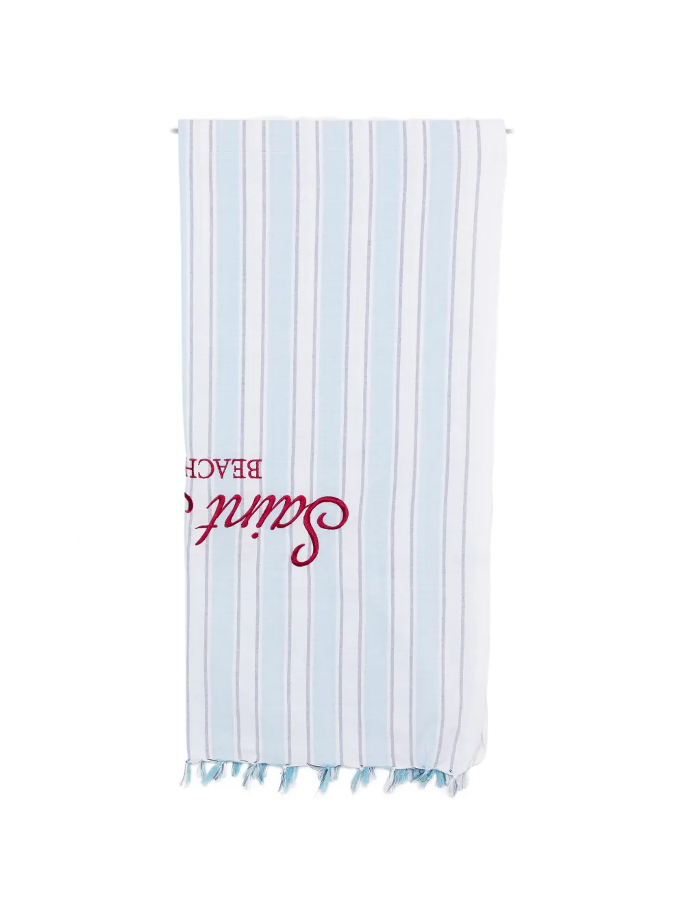 MC2 Saint Barth Kids striped embroidered beach towel - Weiß