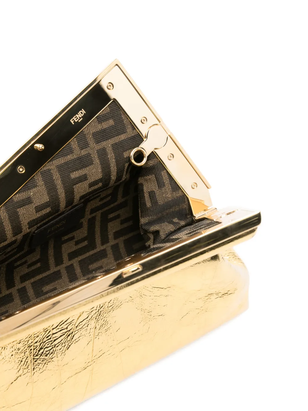 Fendi Pre-Owned Medium Fendi First Clutch Bag | Gold | FARFETCH