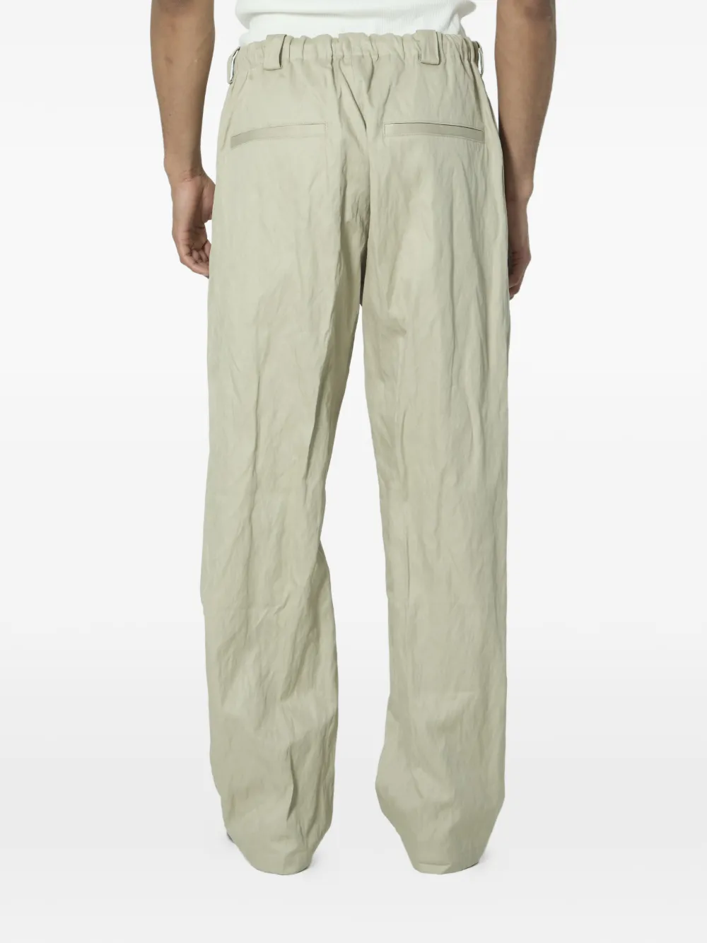 Willy Chavarria Toluca katoenen broek met knoopsluiting en wijde pijpen Beige