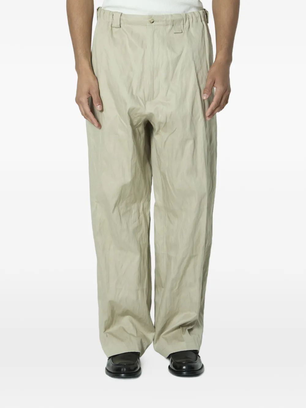 Willy Chavarria Toluca button-fastening wide-leg cotton trousers - Toni neutri