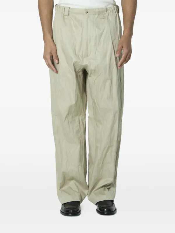 Willy Chavarria Toluca Button-fastening Wide-leg Cotton Trousers in Neutrals