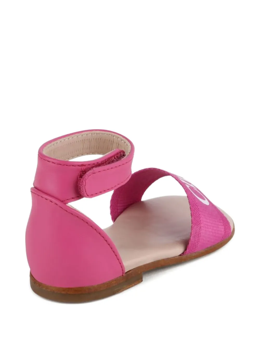 Chloé Kids logo-print strap sandals Roze