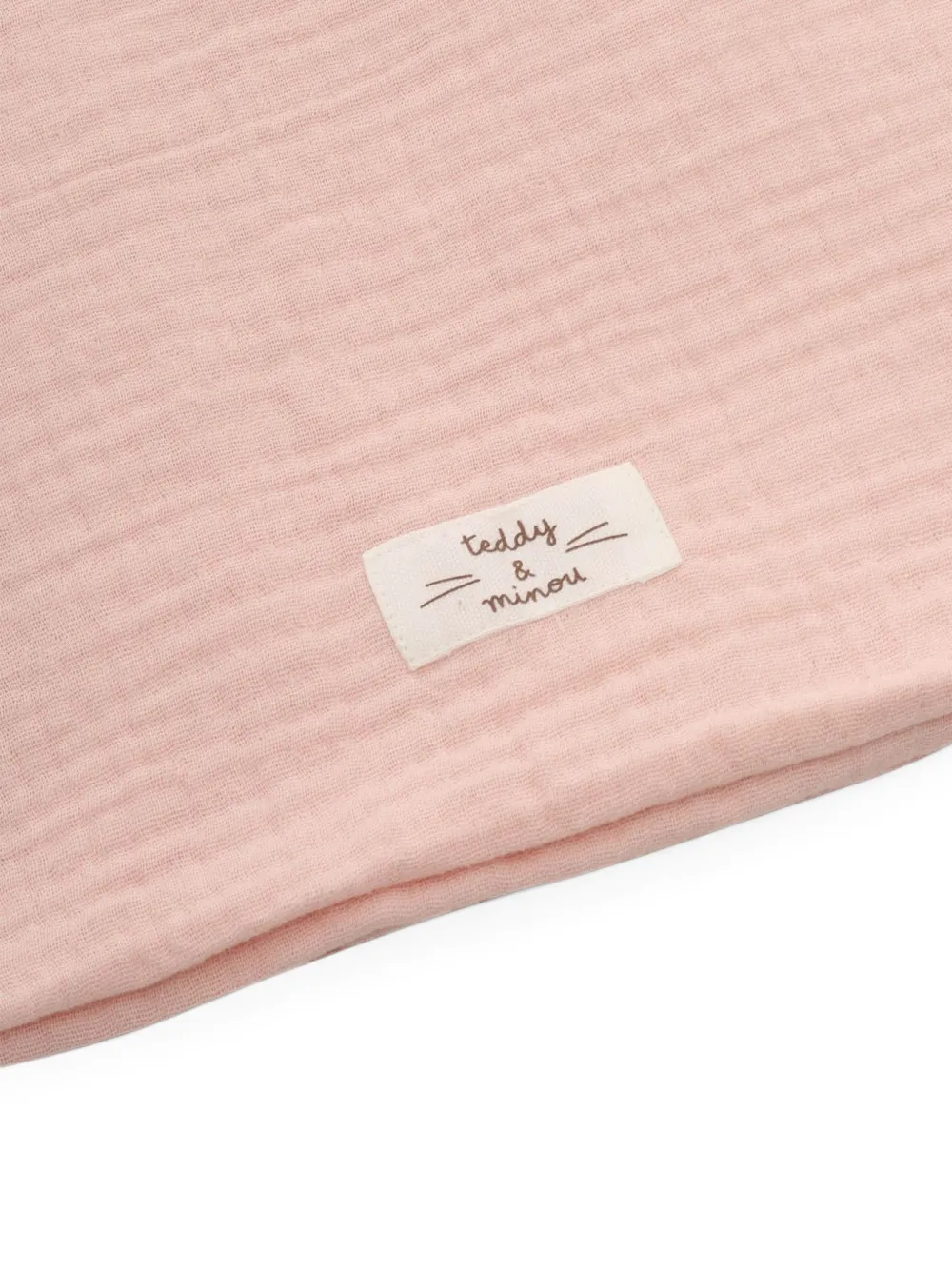 TEDDY & MINOU Mousseline deken met logo-patch Beige