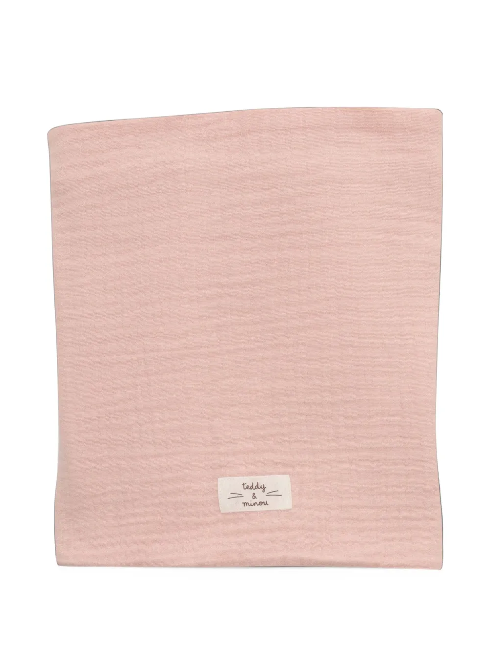 TEDDY & MINOU logo-patch muslin blanket - Toni neutri