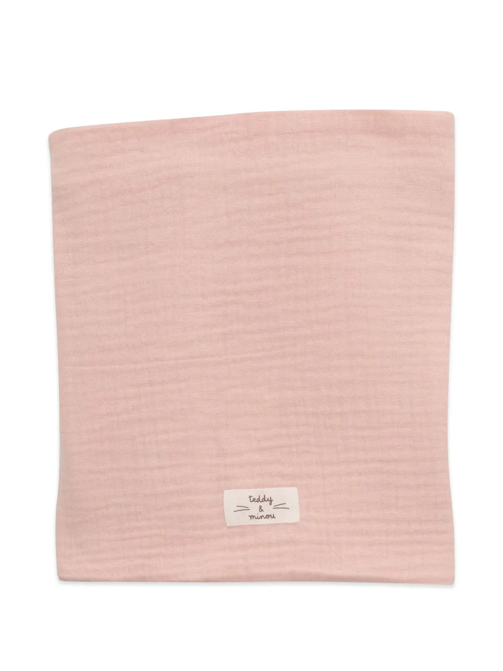 TEDDY & MINOU logo-patch muslin blanket - Toni neutri