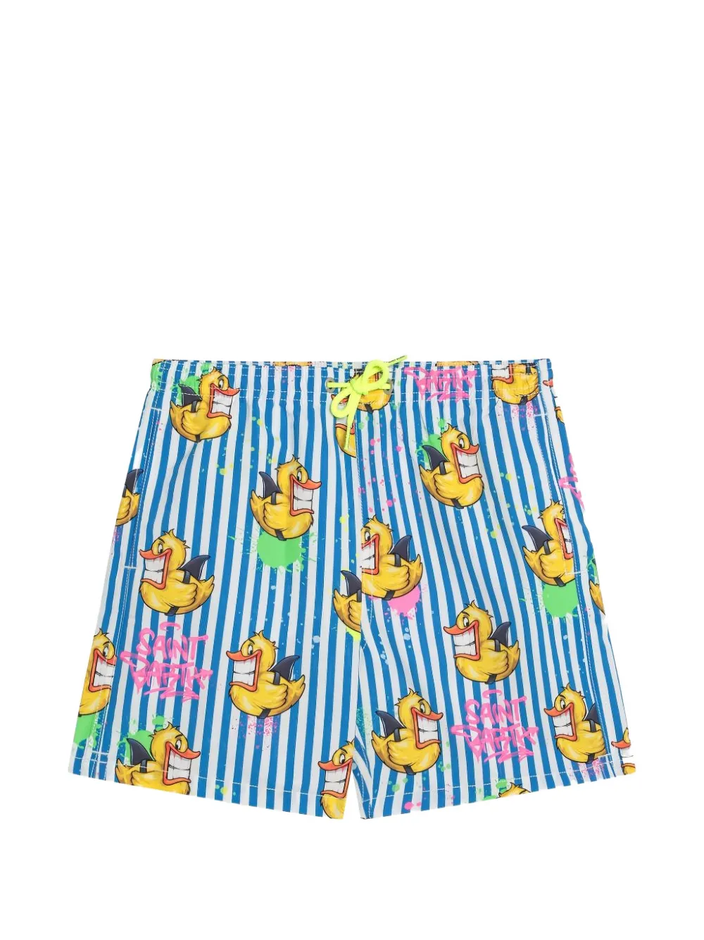 MC2 Saint Barth Kids striped graphic swim shorts - Blu