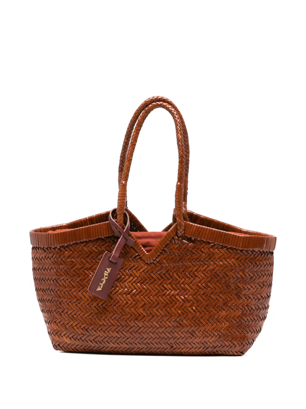 VIPERA Crudelia woven-leather shoulder bag - Marrone