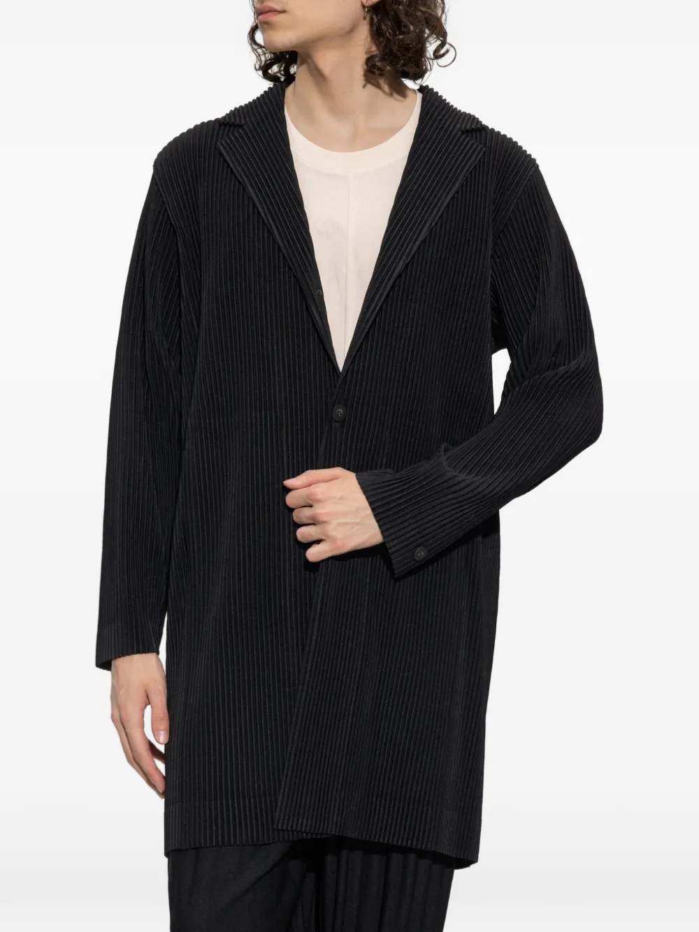 Homme Plissé Issey Miyake Jas met plooien Zwart
