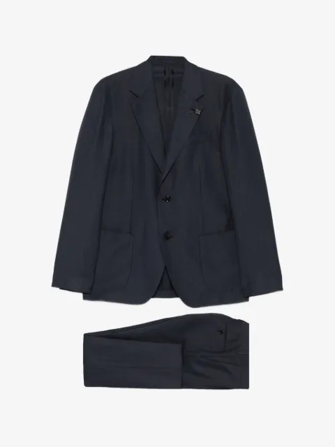 Lardini flower-pin single-breasted suit