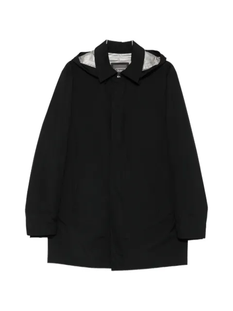 Herno hooded concealed-fastening raincoat