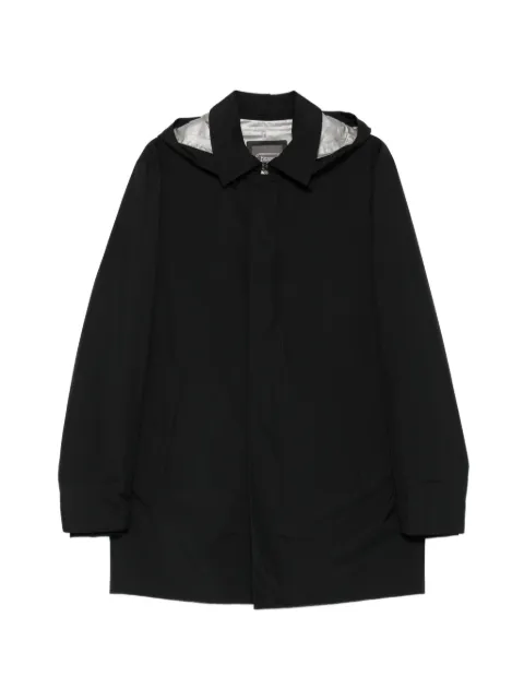 Herno hooded concealed-fastening raincoat