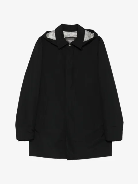 Herno hooded concealed-fastening raincoat