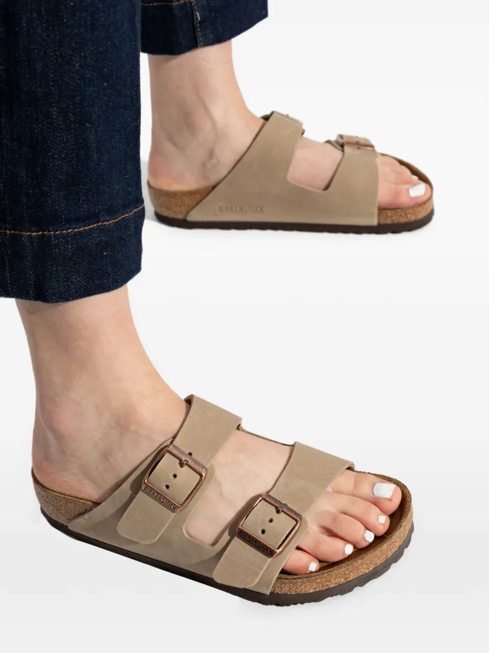 Birkenstock Arizona sandalen met gesp Beige