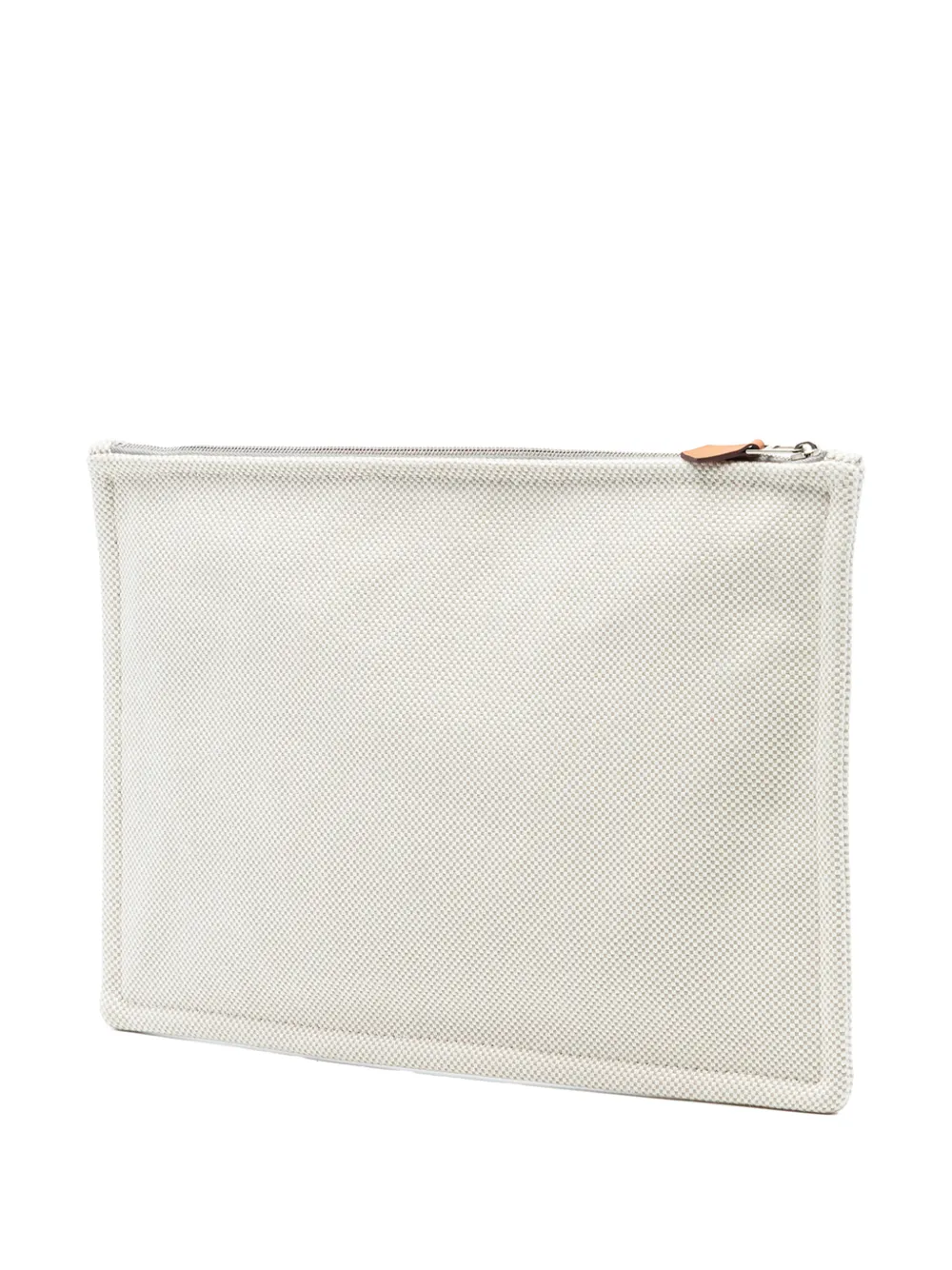 Hermès Pre-owned 2016-2025 H Canvas Embroidered Electrique Flat Case Clutch Bag in Brown, view 3