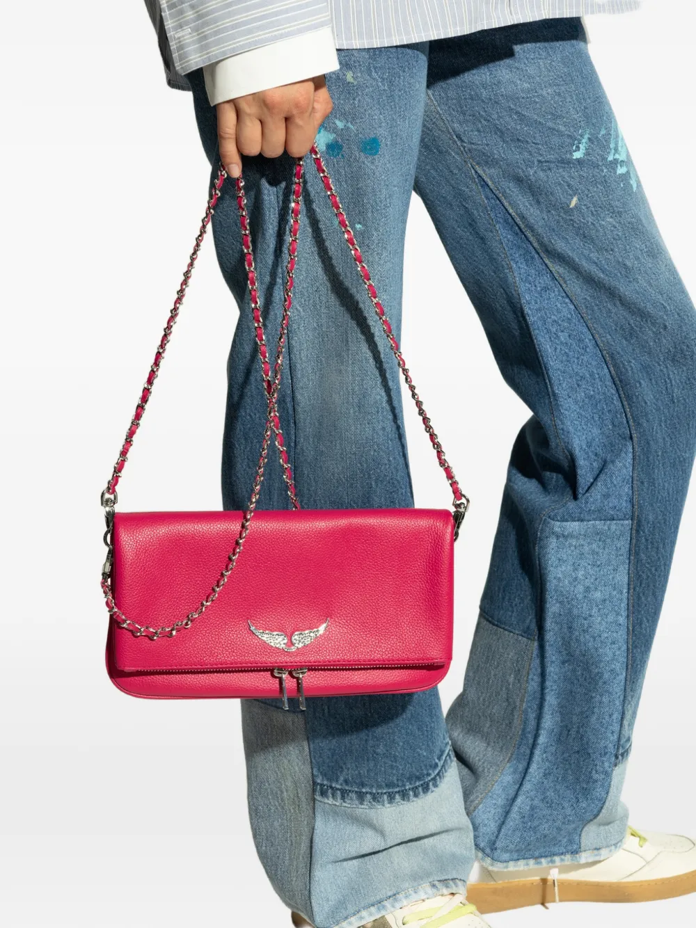 Zadig&Voltaire Rocky Wild leren schoudertas Roze