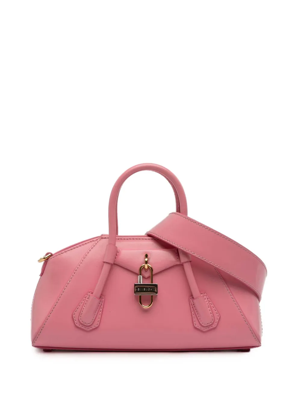 Pre-owned Givenchy 2000-2025 Mini Box Calfskin Antigona Stretch Top Handle Bag Satchel In Pink