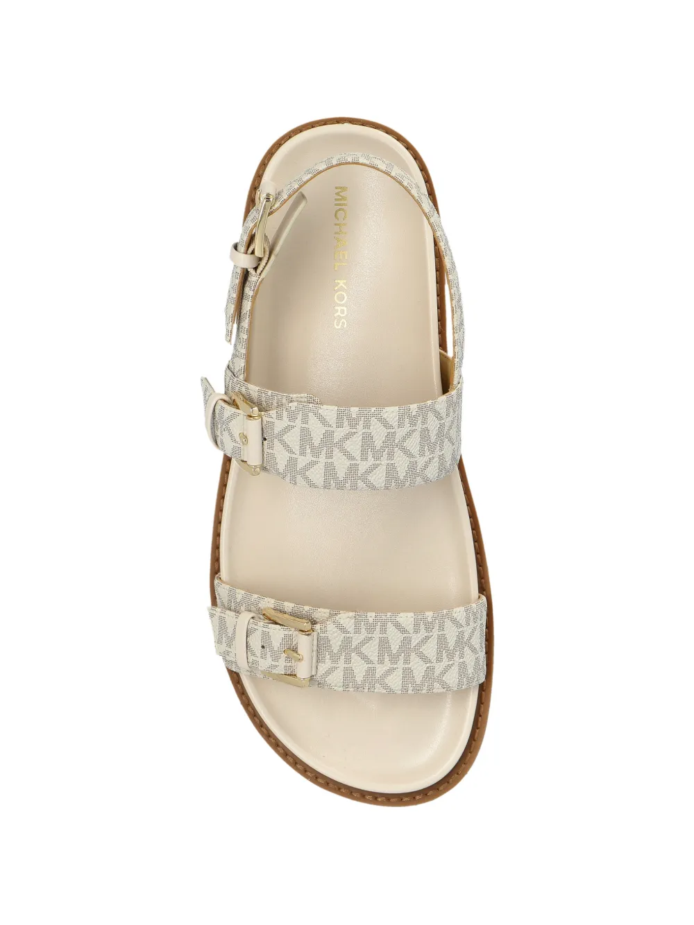 Michael Kors Sandalen met logo-monogram en gespbandje Beige
