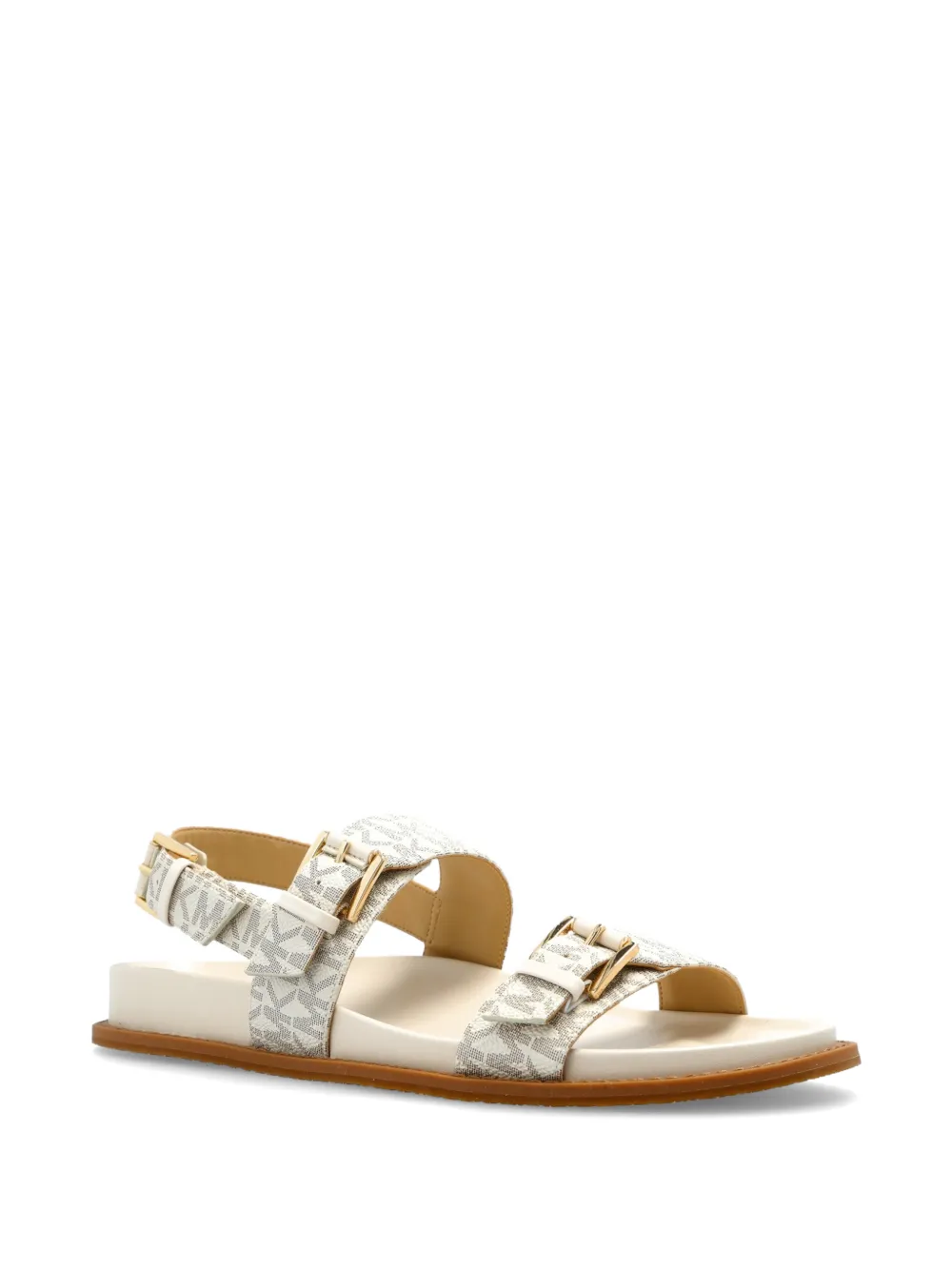Michael Kors Sandalen met logo-monogram en gespbandje Beige