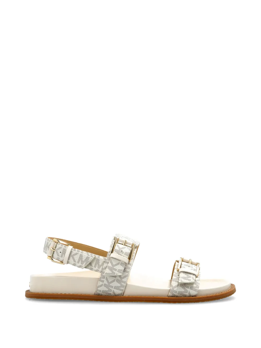 Michael Kors Sandalen met logo-monogram en gespbandje Beige