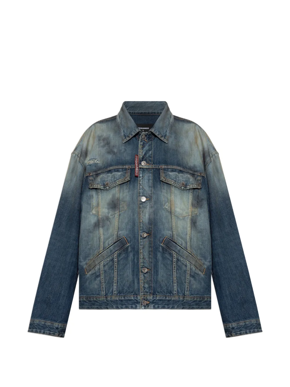 DSQUARED2 distressed faded denim jacket - Blu