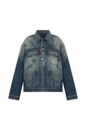 Balenciaga オフショルダー デニムジャケット | ブルー | FARFETCH JP