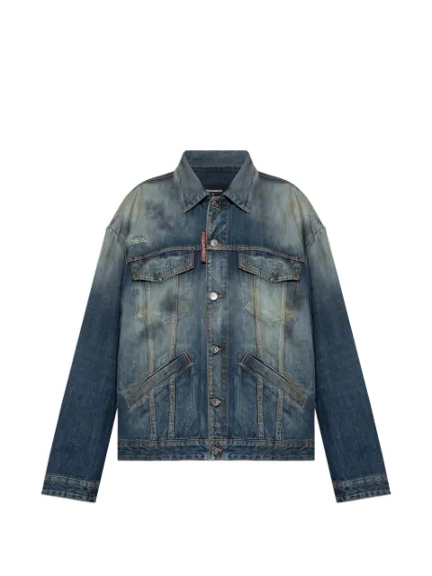 DSQUARED2 디스트레스드 페이디드 데님 재킷